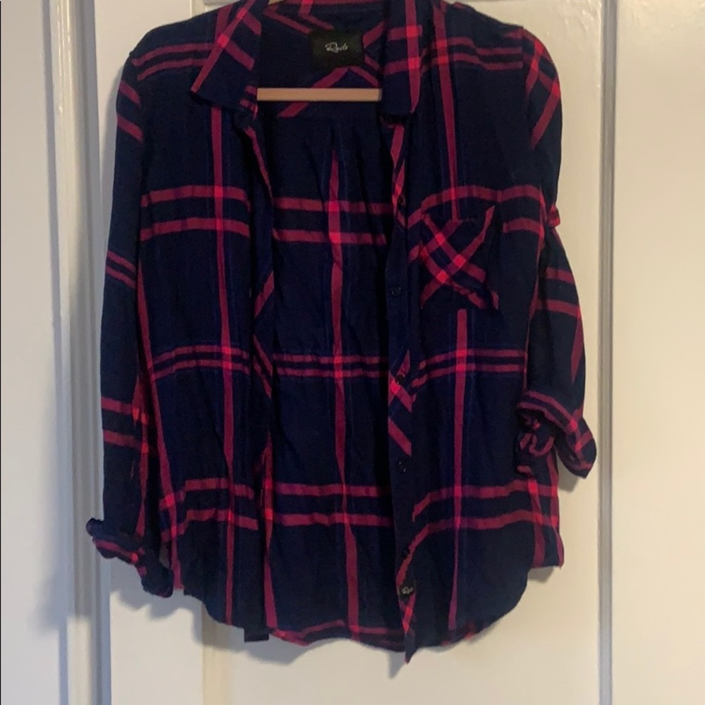 Rails Navy and Pink flannel